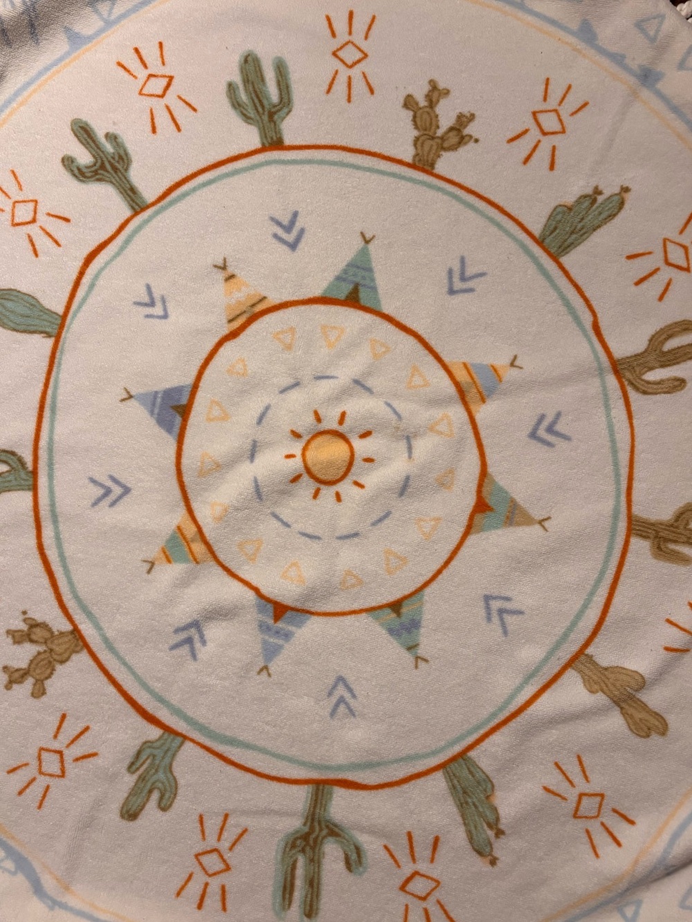 Native Petite White Round Beach Towel by The Beach People
